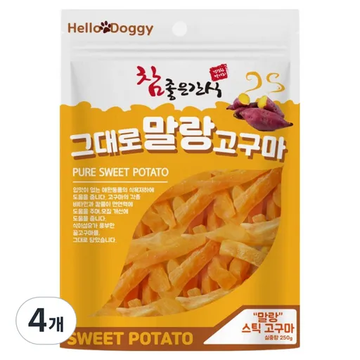 헬로도기 강아지 참좋은간식 그대로 말랑 고구마 스틱 간식