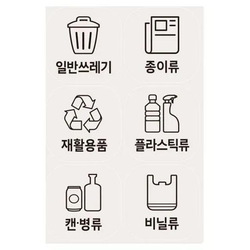 마그피아 인테리어 리무버블 분리수거 스티커 시트지, 그레이