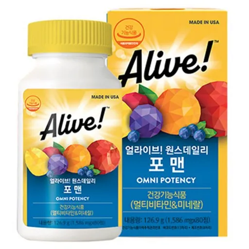 얼라이브 원스데일리 포 맨 멀티비타민, 80정