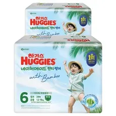 하기스 네이처메이드 썸머 팬티형 기저귀 남녀공용 대형, 96매, 4단계