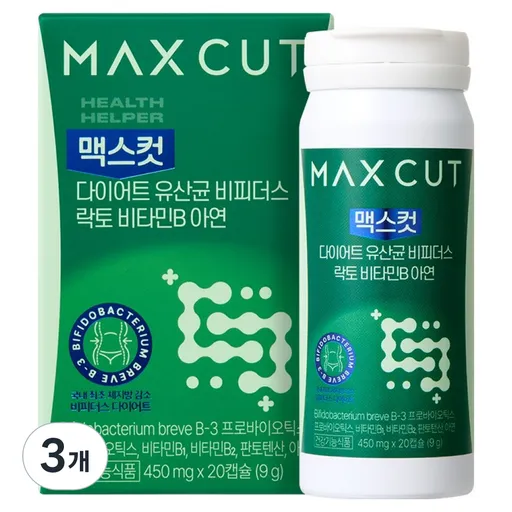 헬스헬퍼 맥스컷 다이어트 유산균 비피더스 락토 비타민B 아연 9g