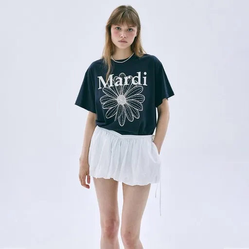 마르디메크르디 여성용 TSHIRT FLOWERMARDI 반팔 티셔츠