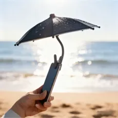 루미에 각도 조절 스마트폰 차광 우산, 1개, 블랙