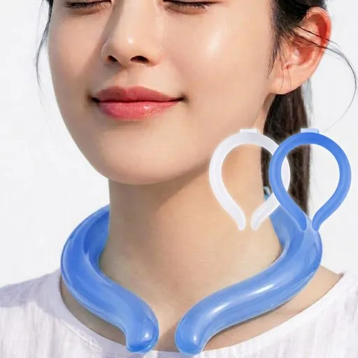 쿨아머 심리스 아이스 쿨링 대용량 넥쿨러 2종 세트, 화이트, 블루