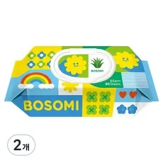 보솜이 이지플레이 아기물티슈 캡형, 2개, 80매, 55g
