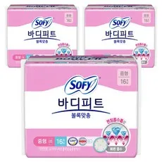 바디피트 볼록맞춤 생리대 날개형, 중형, 16개입, 1개