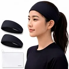 로로포우 프리다이빙 헤어밴드 스노쿨링 스포츠, 2개, 블랙+블랙