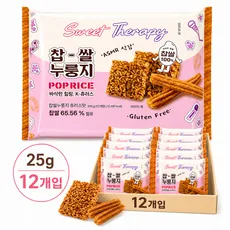 찹쌀 누룽지 팝라이스 츄러스맛, 12개, 25g