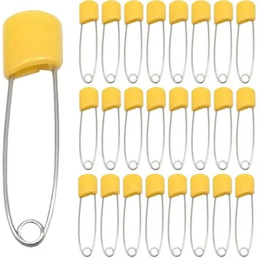 50Pcs 2.2 플라스틱 머리 안전핀 내피 천 기저귀 안전핀 안전 잠금 잠금장치오렌지, Orange, Orange