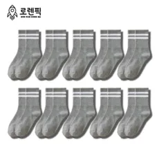 로렌픽 프리미엄 여성 스트라이프 중목 패션 양말 10켤레 세트