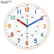 [터치미브랜드] 10인치 25cm 대형 어린이 교육용 유치원 어린이집 인테리어 원형 벽시계 자체 디자인 제품, 터치미 교육용 벽시계
