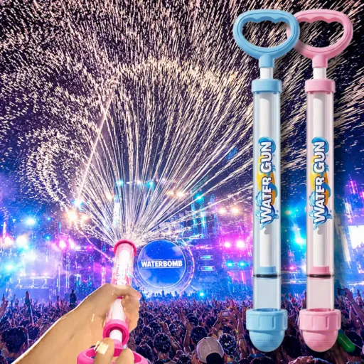 워터밤물총 회오리분수물총 주사기물총, 2개, 블루+핑크
