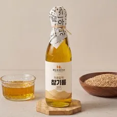 권도령 방앗간 황금빛 투명한 순수 저온압착 참기름, 1개, 350ml