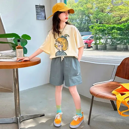 베비포 초등 중등 루즈핏 캐릭터 반팔티 반바지 상하세트 DN7