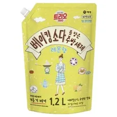 트리오 베이킹소다를 담은 주방세제 레몬향, 1개, 1.2L