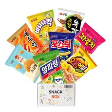 농심 사무실 과자세트 스낵 8입 세트 (바나나킥 + 조청유과 + 자갈치 + 양파링 + 포스틱 + 새우깡 + 빵부장 소금빵 + 오징어집), 1세트, 8종