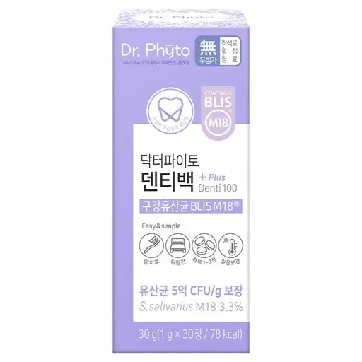 닥터파이토 덴티백+ 구강유산균 BLIS M18 30g, 30정