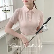 필드앤핏 S.여성골프웨어 카라 반팔티 기능성 스판 골프티셔츠 쿨링 통기성 여성골프상의