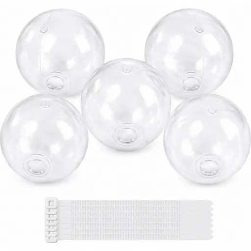 팍클리 왁뿌볼 DIY 고무공 만들기 케이블타이 세트, 투명 6cm, 5개