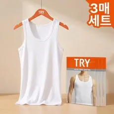 TRY 남자 런닝 순면 메리야스 3매세트 민소매 빅사이즈