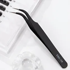 노글루 속눈썹 트위저 핀셋 집게 쪽집게, 1개, 블랙