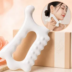 얼굴 괄사 마사지기 마사지 도구, 화이트, 1개