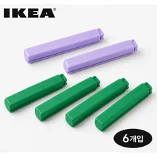 이케아 BEVARA 봉지집게 봉투집게 밀봉집게 정품 6개, 1세트, 그린+라일락
