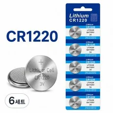 부기몰 CR1220 3V 리튬 건전지 코인 배터리, 6세트, 5개입