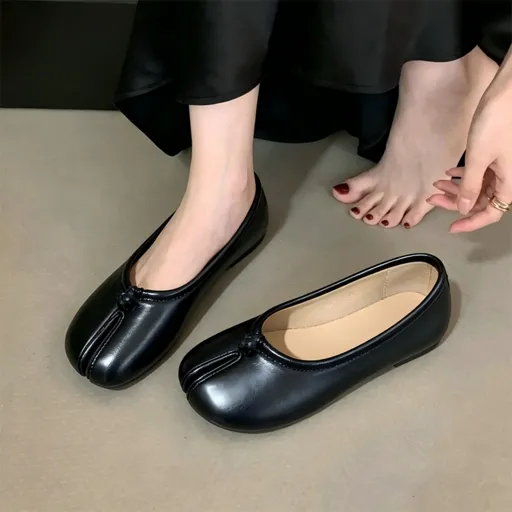 BIKASU 여성 플랫슈즈 족발 신발 갈라진 발편한 단화