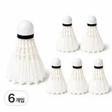 스매시킹 배드민턴 거위털 셔틀콕, 1개, 6개입, 화이트