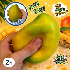 [수제] 몽글상점 변색망고 바삭바삭 크런치 슬랑이 말랑이 스퀴시 스트레스해소, 2개, 65g, 멀티