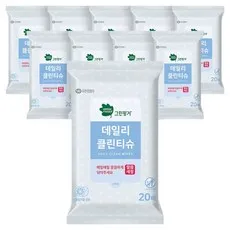 그린핑거 데일리 클린티슈, 55g, 20매, 10개