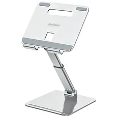 SunPlanet 360도 회전이 가능한 높이 각도 조절 태블릿PC 아이패드 갤럭시 탭 거치대, 실버, 1개, 고정식 거치대