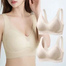 어나더디 처짐방지 가슴 작아보이고 얇은 냉감 스킨핏 말라브라 2p