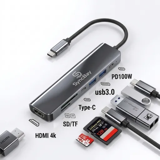 싱크베이 초고속 4K HDMI USB C타입 7포트 멀티 허브