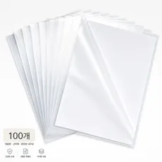 Zeviro A4 투명 L자 파일 케이스이코노믹 L자 홀더, 100개, 흰색