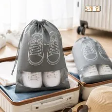 키미키미 반투명 여행용 신발 수납 파우치 운동화 슈즈백 조리개형 방진 정리 가방 5개 세트