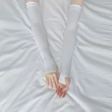 시큐어핏 살색 골프 쿨토시 팔토시 양손 1+1, 화이트, 손등커버형