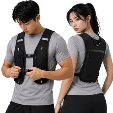 무디센 초경량 러닝 조끼 런닝 베스트, 1개, 블랙