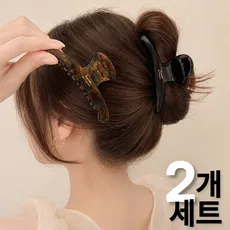 코디 고민 하나 줄이기 똥머리 올림머리 마블 헤어집게핀 2종세트