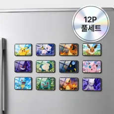 블레오 포켓몬 카드 리폼 DIY 마그넷 자석 키트, 12개, 투명