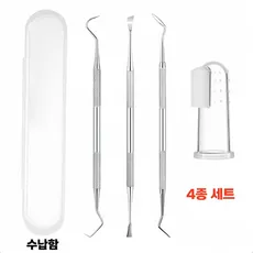 Gloie 반려동물 클리닝 관리 세트 4종 세트 수납함 포함, 1세트, 실버