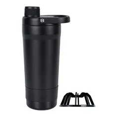 Umimile 쉐이커 보틀 + 컨테이너 100ml, 1개, 500ml, 블랙