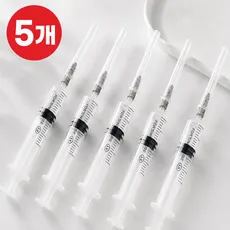 앤스픽 다용도 소분 작업 말랑이 향수 공병옮기기 리필도구 바늘 주사기 5ml, 5개, 투명