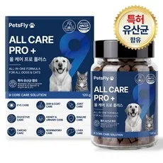 팻츠플라이 반려동물 강아지 올인원 영양제 기관지 면역 관절 심장 유산균 올케어 프로 플러스, 1개, 종합영양제, 120정