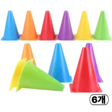 VYLO 훈련 연습 체육 칼라 미니 꼬깔콘 6종, 레드,   블루, 퍼플, 오렌지, 그린, 옐로우, 6개