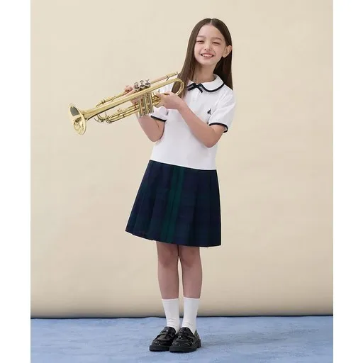 빈폴 BEANPOLE KIDS 클래식 반소매 저지 믹스 체크 원피스 아이보리 BI6371G030 523065