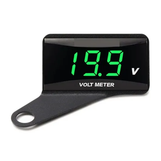 오토바이 LED 디지털 전압계 2V 00V Koso 미니 게 호환, 오토바이 LED 디지털 전압계 그린 좌측