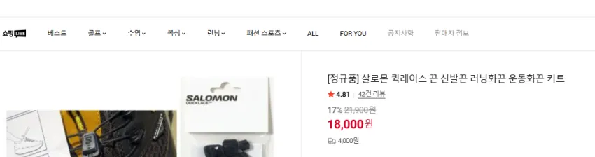 살로몬 퀵 레이스 신발끈 키트