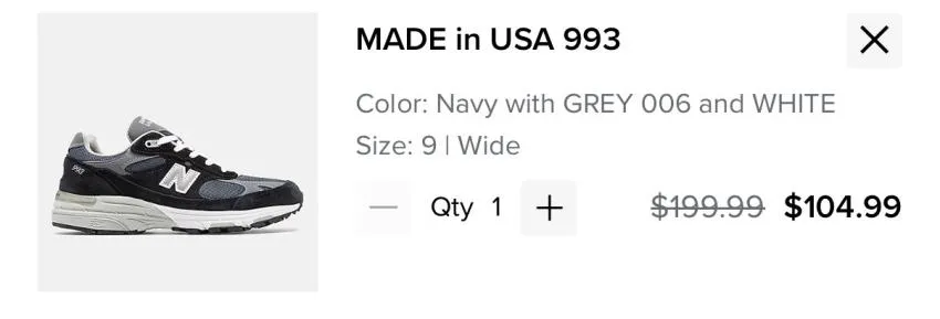 993 블랙 / 네이비 $104.99